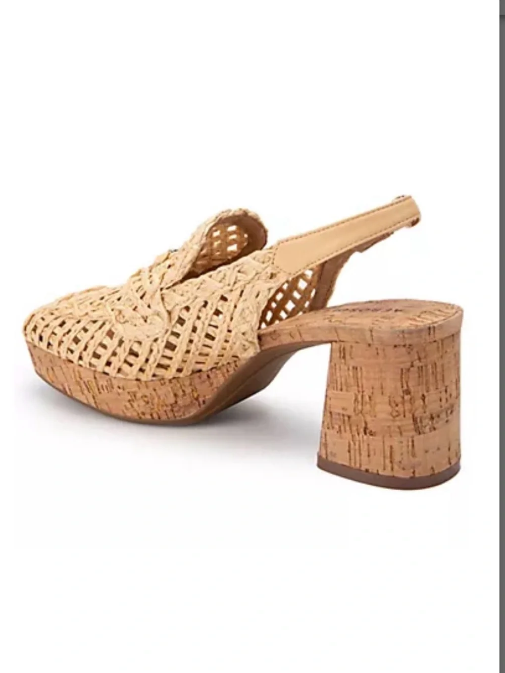 Aerosoles Woven Slingback Heeled Sandal “Santiago Raffia” in Natural
